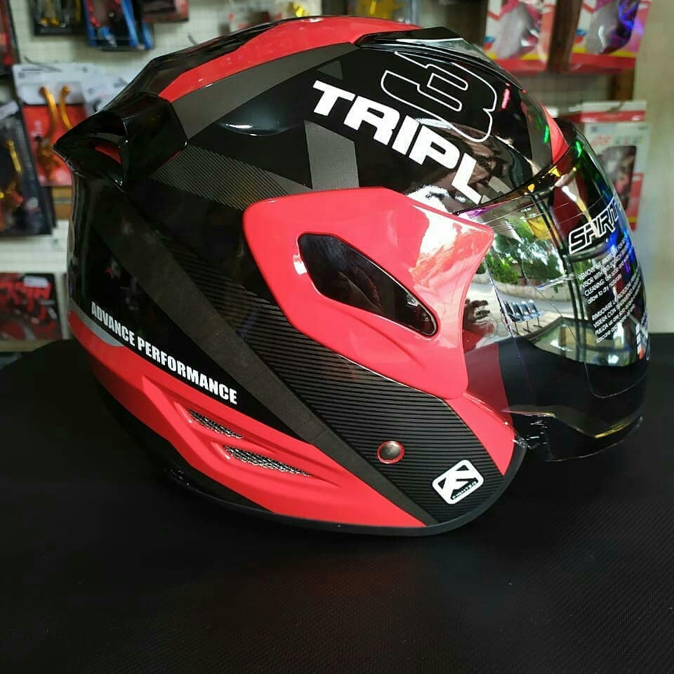 HELM GM FIGHTER TRIPLE RED GLOSSY
