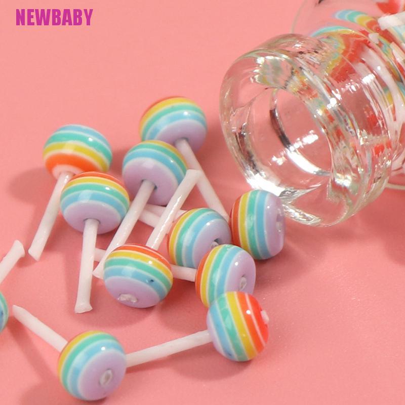 [NEWBABY] 1/12 Dollhouse Miniature Food Dessert Sugar Lollipops With Case Holder Candy