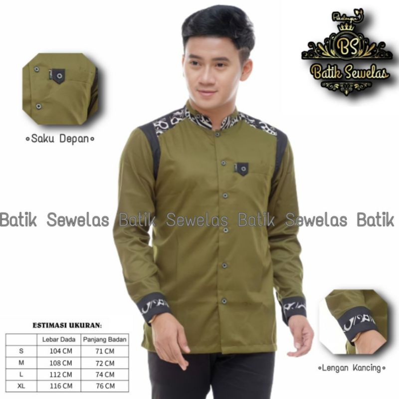 BAJU KOKO TERBARU KOKO MODERN KOKO MOTIF SINERGI KOKO HADROH HILWA-Tanduk Rusa Army
