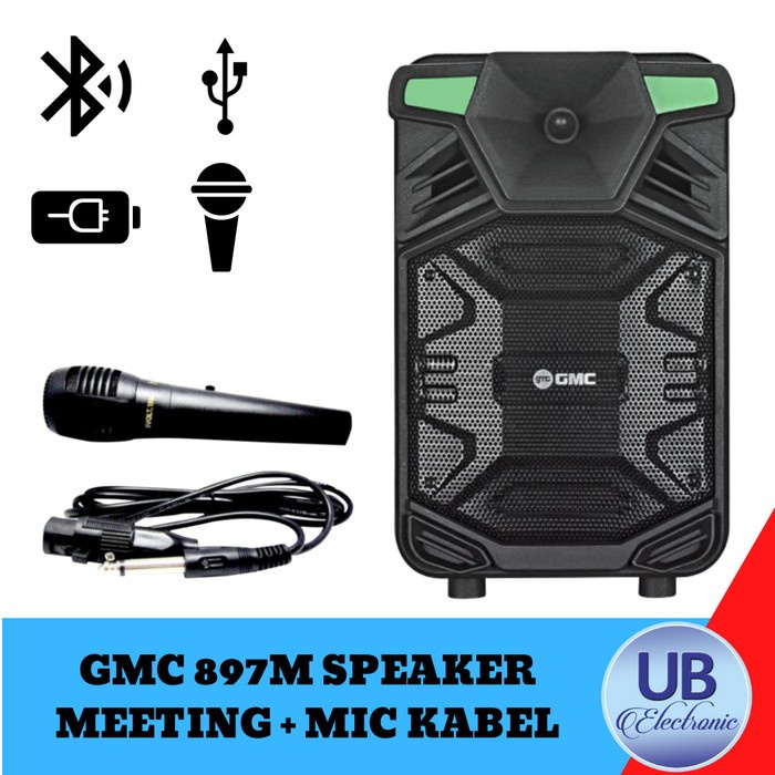 COD SPEAKER BLUETOOTH X-BASS 8 INCH GMC 897M PLUS MIC KARAOKE X-BASS