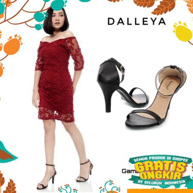 Tinggi pendek medium hitam putih polos slop  guru pdh pantofel / MONALISA - Lily Shoes high heels wa