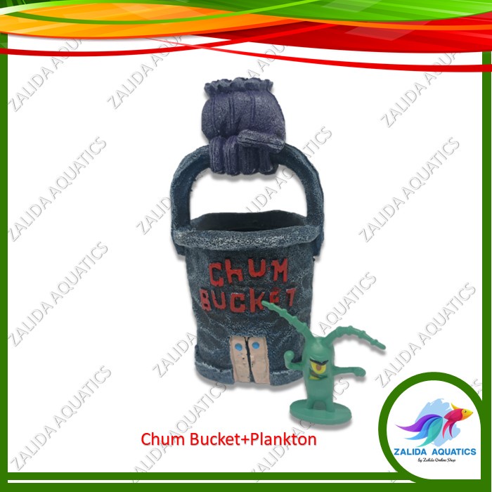 PAKET HIASAN AKUARIUM PAKET RUMAH SPONGEBOB SQUIDWARD KRUSTY KRAB CHUM BUCKET / HIASAN AQUASCAPE