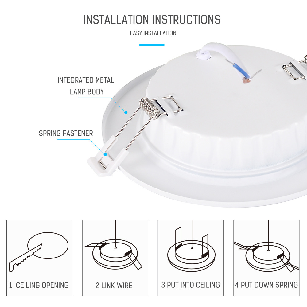 (12W 20w Lampu Plafon Led Tersembunyi Bentuk Bulat Untuk Kamar Tidur