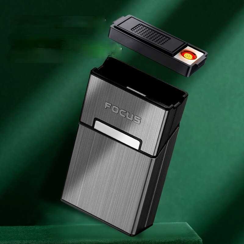 Focus Kotak Rokok 20 Slot Case with Electric Lighter - JD-YH069