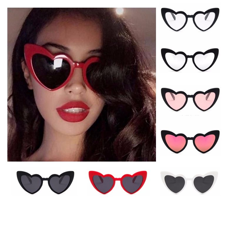 kacamata sunglasses wanita anti UV  bentuk Love bingkai kacamata hitam