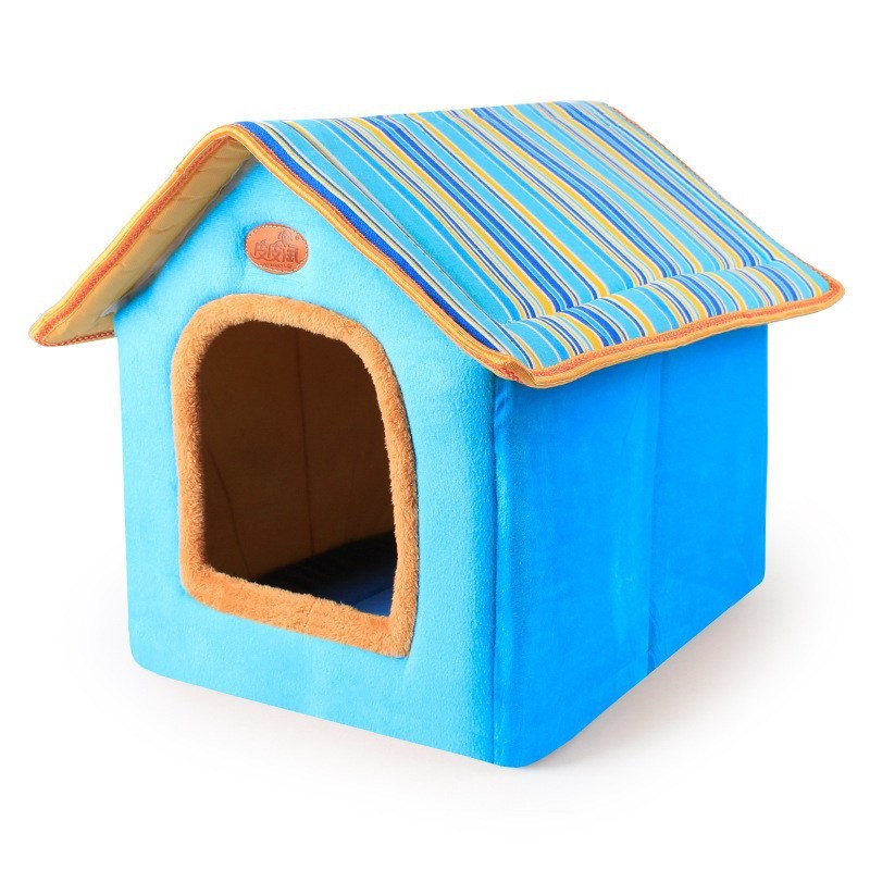 Tempat Tidur Kandang Kasur Anjing Kucing Bentuk Rumah Empuk Warna