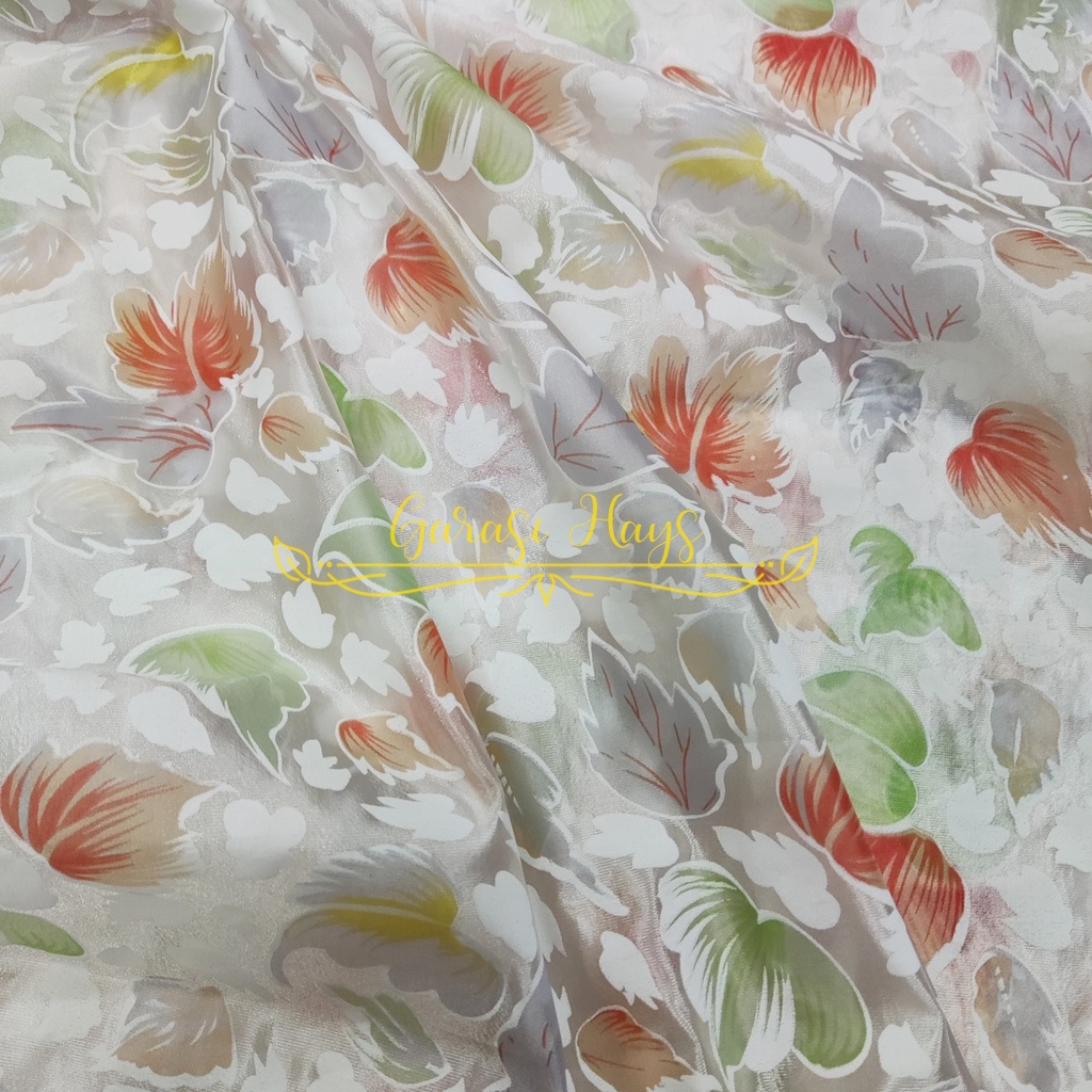 Jual Kain Organdi Organza Spring Leaves Daun Lebar Cm Shopee