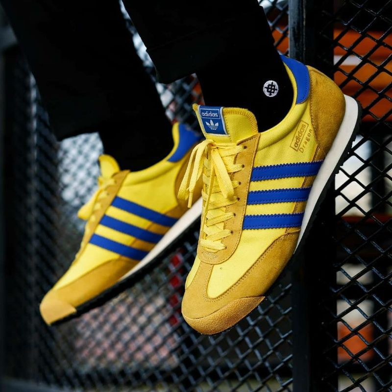 SEPATU CASUAL PRIA ADIDAS DRAGON YELOW BLUE ORIGINAL