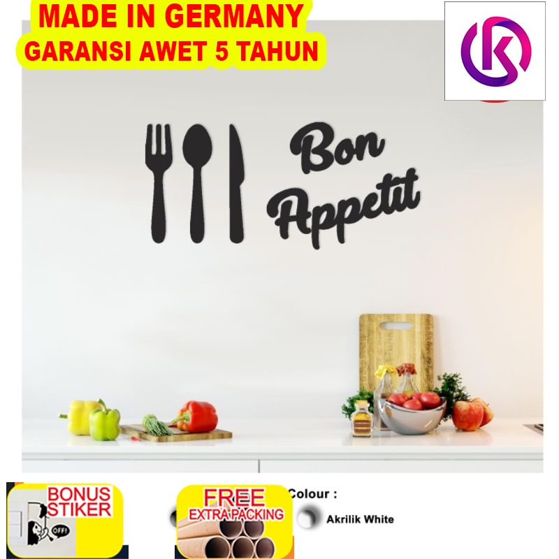

Murah Hiasan Dinding AKRILIK - BON APPETIT - Wall Decor Letter Sign 65x30cm