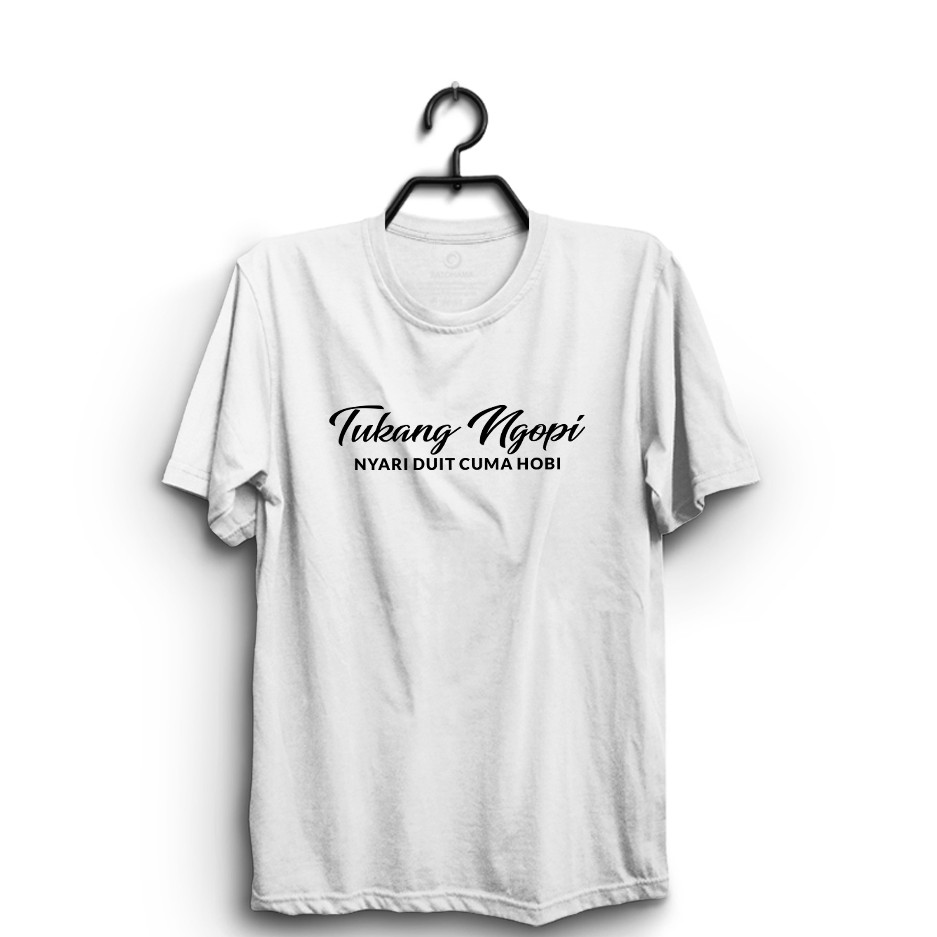 Satohama Kaos Kata Kata Pria Distro T-shirt Fashion 100% Soft Cotton Kaos Tulisan Tukang Ngopi