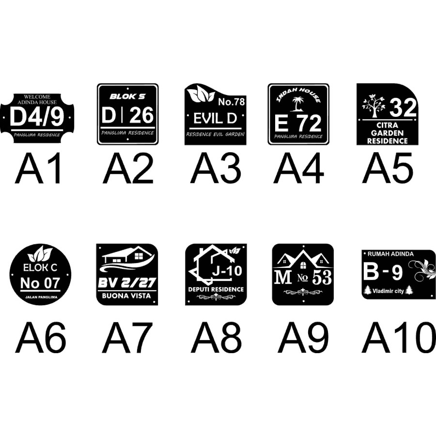 Papan Acrylic Akrilik ALAMAT nomor rumah TIMBUL 3D TERMURAH