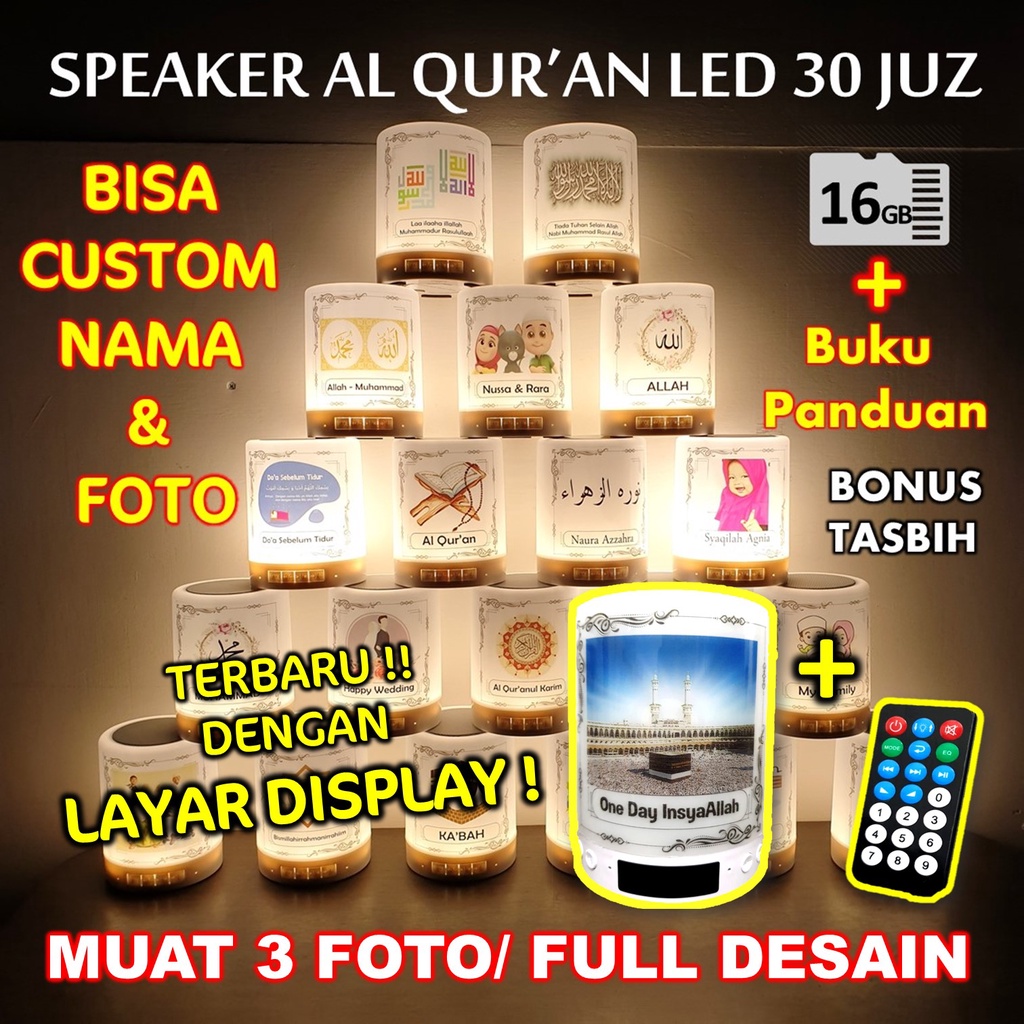 Speaker Al Quran Lampu LED 30 JUZ 16 GB Murotal Alquran + Buku Panduan