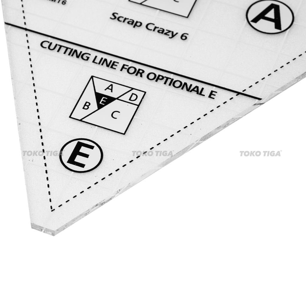 Penggaris Patchwork Quilting Scrap Crazy 6 inch (CGRMT-6)