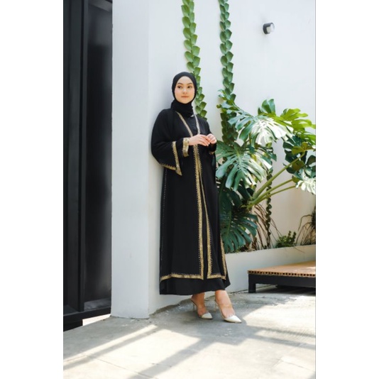 ABAYA BLACK AKASYAH gamis arabiah