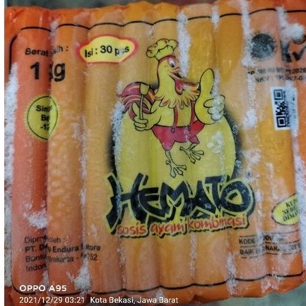 

Hemato sosis ayam kombinasi 1kg 2rasa isi 30pcs