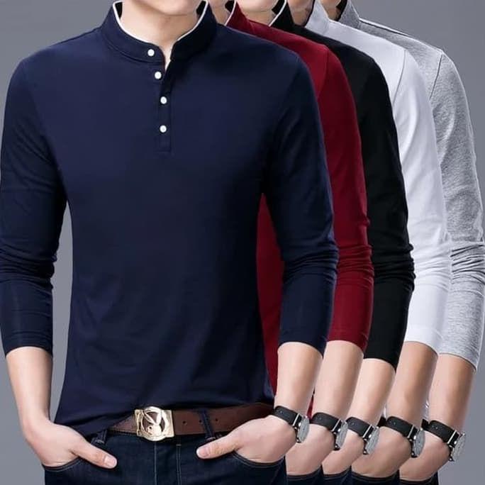 Tkb Kaos Polos Kerah Koko Kaos Berkancing Kaos Pria Formal Casual