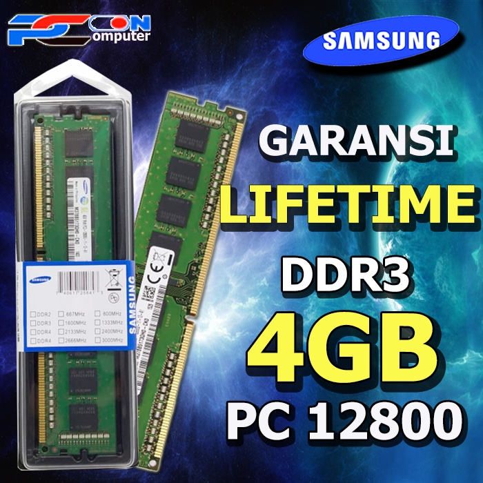 RAM MEMORY PC  DDR3 4GB PC12800 SAMSUNG ORIGINAL