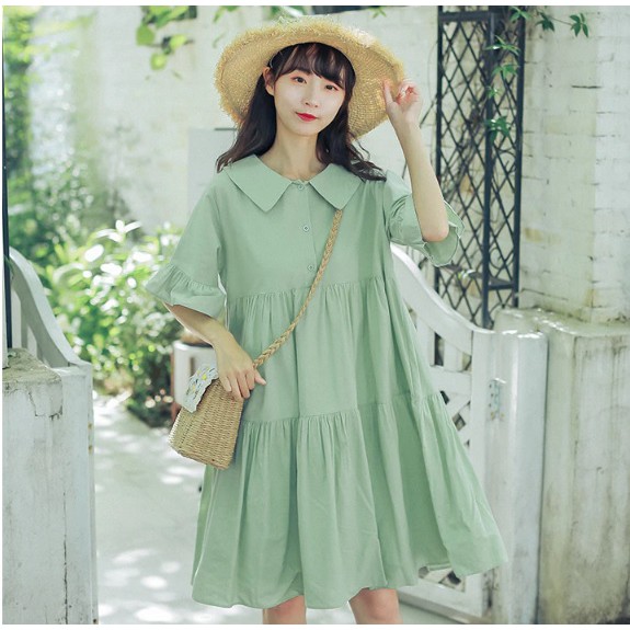 korean japan dress cute style casual long dress (Kf003)