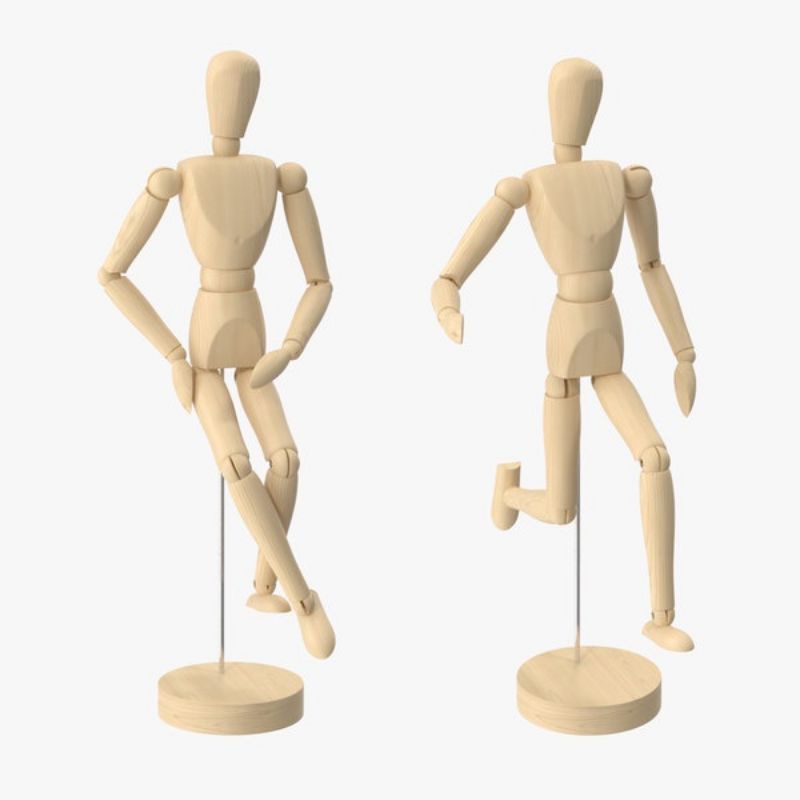 

RB Manekin Kayu V-TEC / Wooden Mannequin VTEC 30 cm / Manikin menggambar Pose Model Sketching