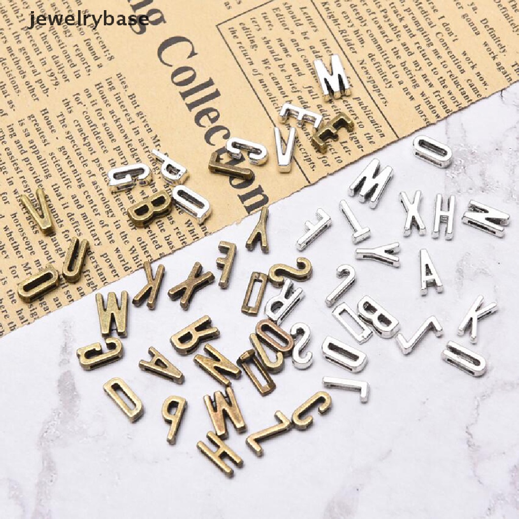 26 Pcs Manik-Manik Bentuk Huruf Alfabet Gaya Vintage Untuk Membuat Perhiasan Gelang