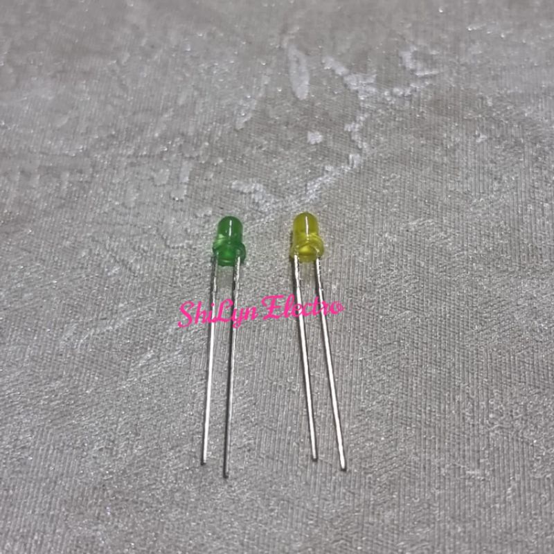 HARGA 10 PCS LED 3MM MIKA - MERAH HIJAU KUNING 2V-3V