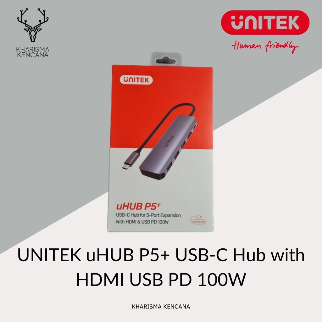 UNITEK uHUB P5+ USB-C Hub with HDMI USB PD 100W