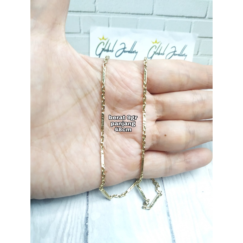 KALUNG RANTAI KOMBILANSI PLAT GOLD PERAK ASLI S925 GLOBAL JEWELLERY CM001