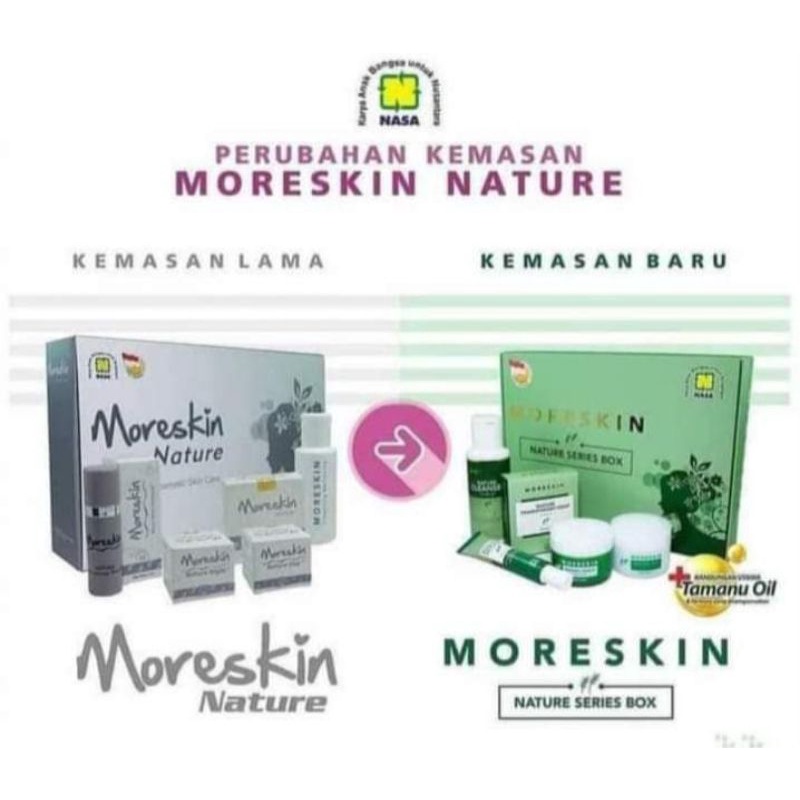 moreskin nature/paket moreskin nature nasa/day cream/night cream/cream glowing/whitening/skincare