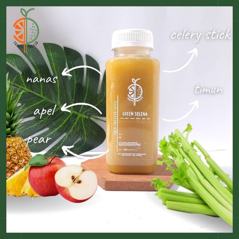 

Green Selena • Cold Pressed Juice • Jus Seledri stick • Fruitspresso