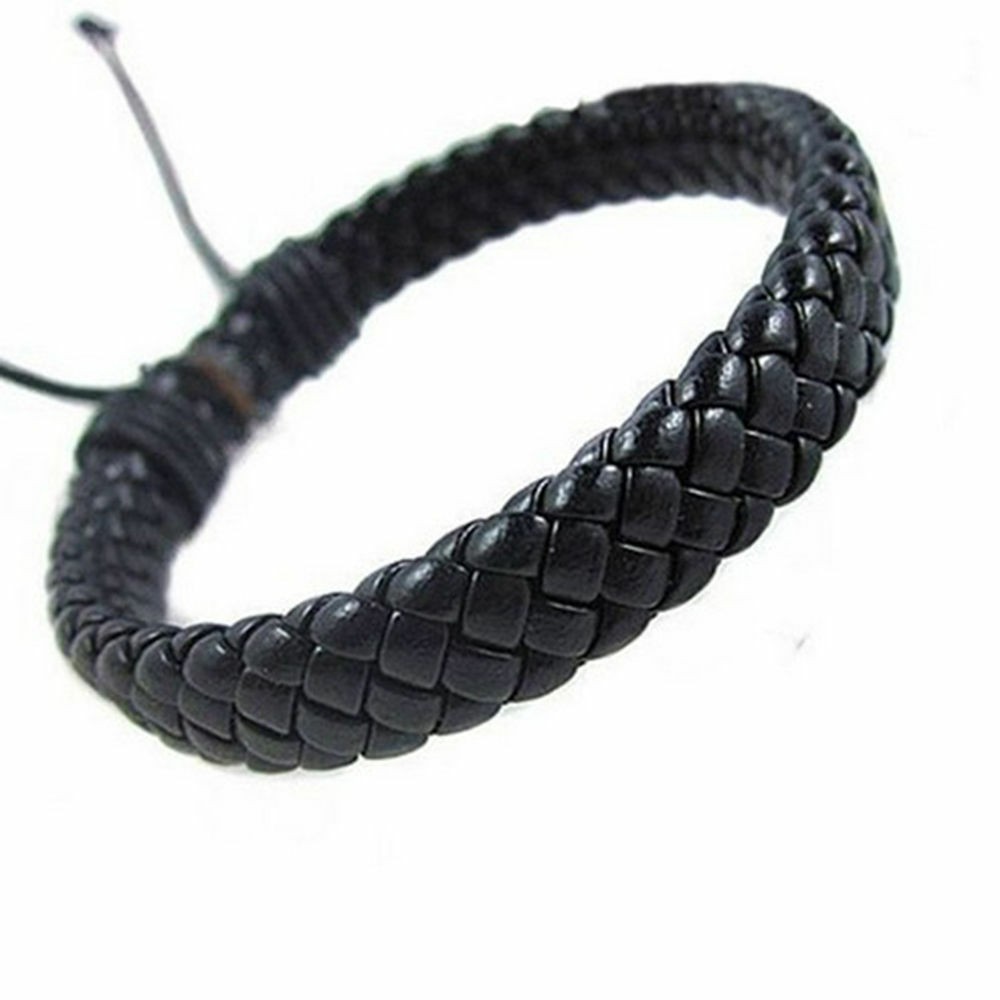 Gelang Kulit Leather Rope Black Kulit Tali Unisex GEM-121