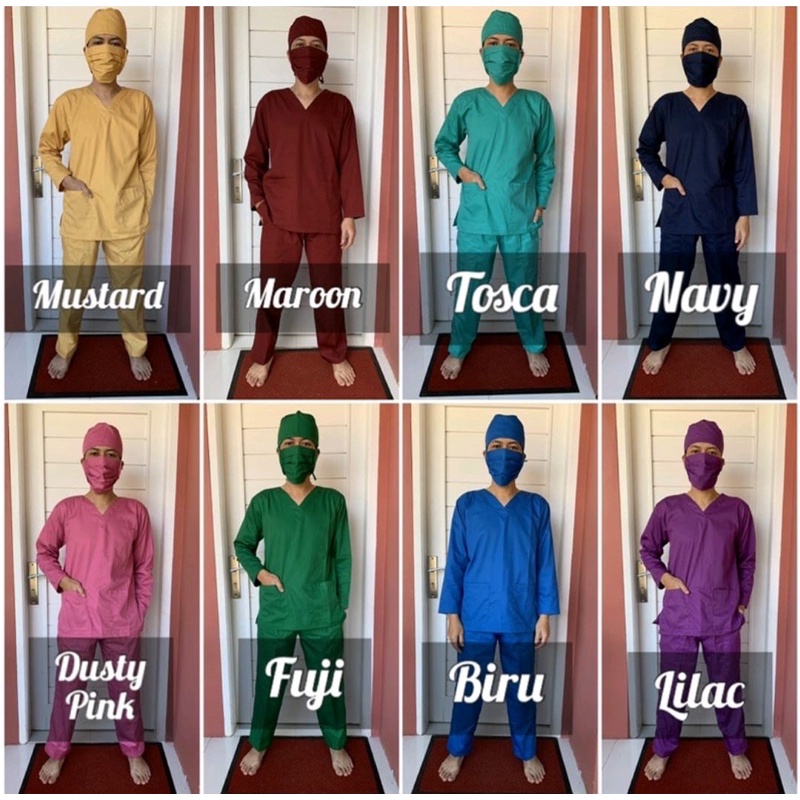 Baju OK Lengan panjang Baju jaga Bordir nama seragam medis Seragam perawat