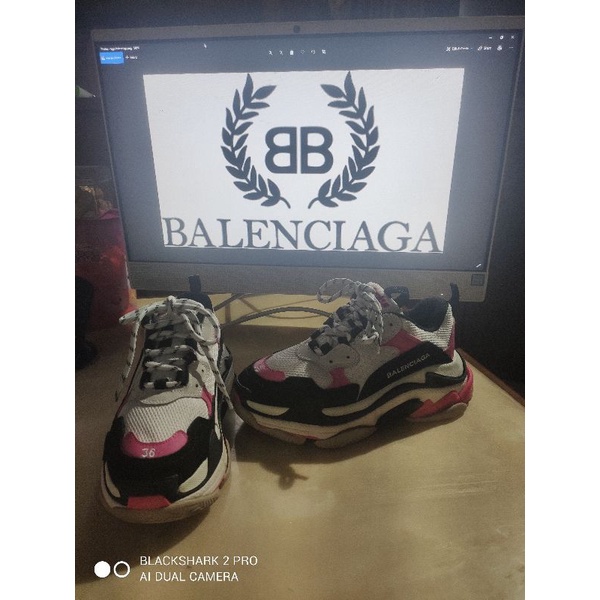 Balenciaga Triple S pink white black size 36 preloved