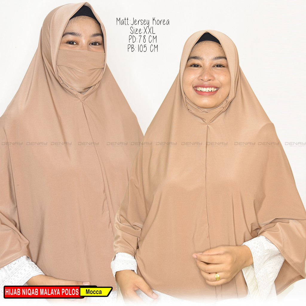 TOKODENAY - HIJAB MASKER - NIQAB MALAYA 2IN1 - BAHAN JERSEY - JILBAB WANITA MUSLIMAH - BEST SELLER