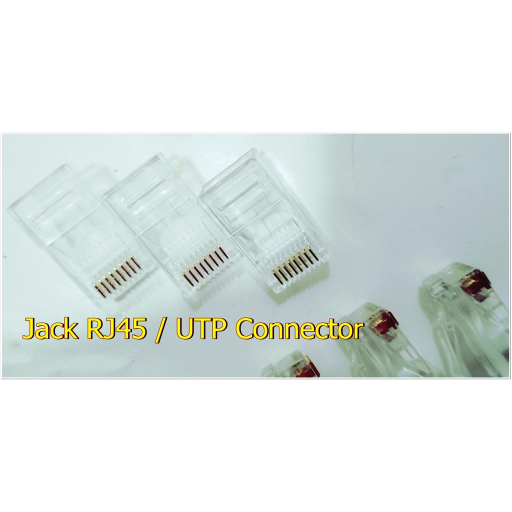 Freeongkir Jack Connector RJ45 Konektor kabel LAN  UTP untuk Jaringan akses point TP-link Tenda WIFI