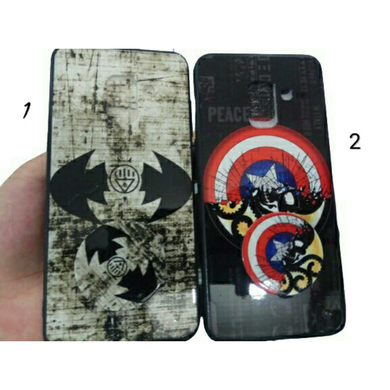 CASE FUZE GLASS SUPER HERO + POP SOCKET SAMSUNG A8 2018