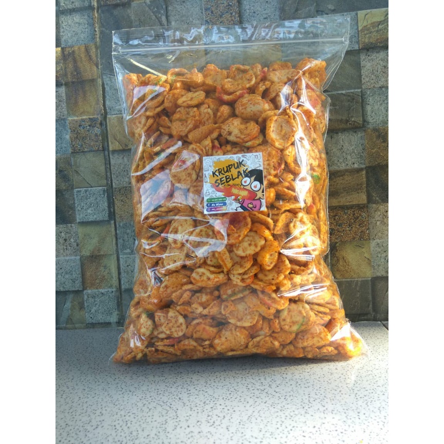 

KRUPUK SEBLAK KERING CEMILAN ENAK PEDAS GURIH NAGIH TERMURAH