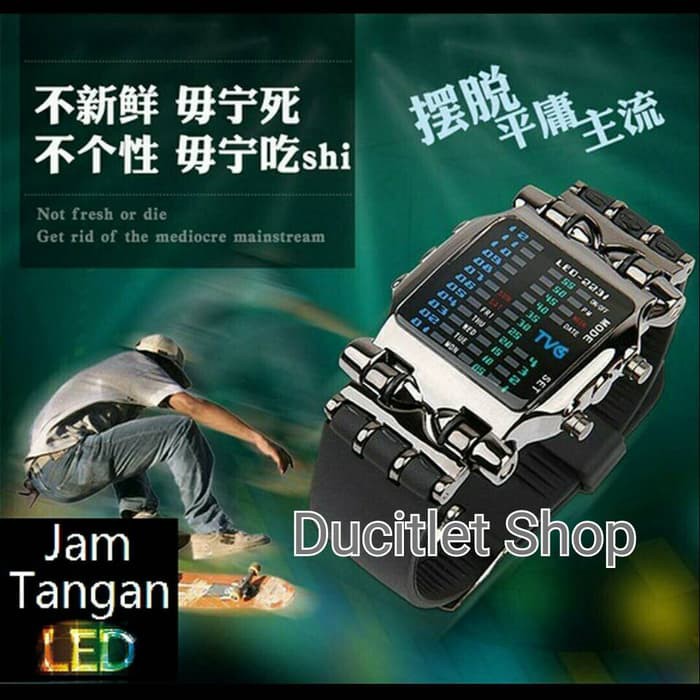 Jam Tangan LED Sirine Shark TVG Original
