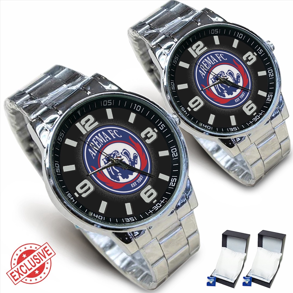 Jam Tangan Rantai Couple AREMA FC - 3 (Keren)