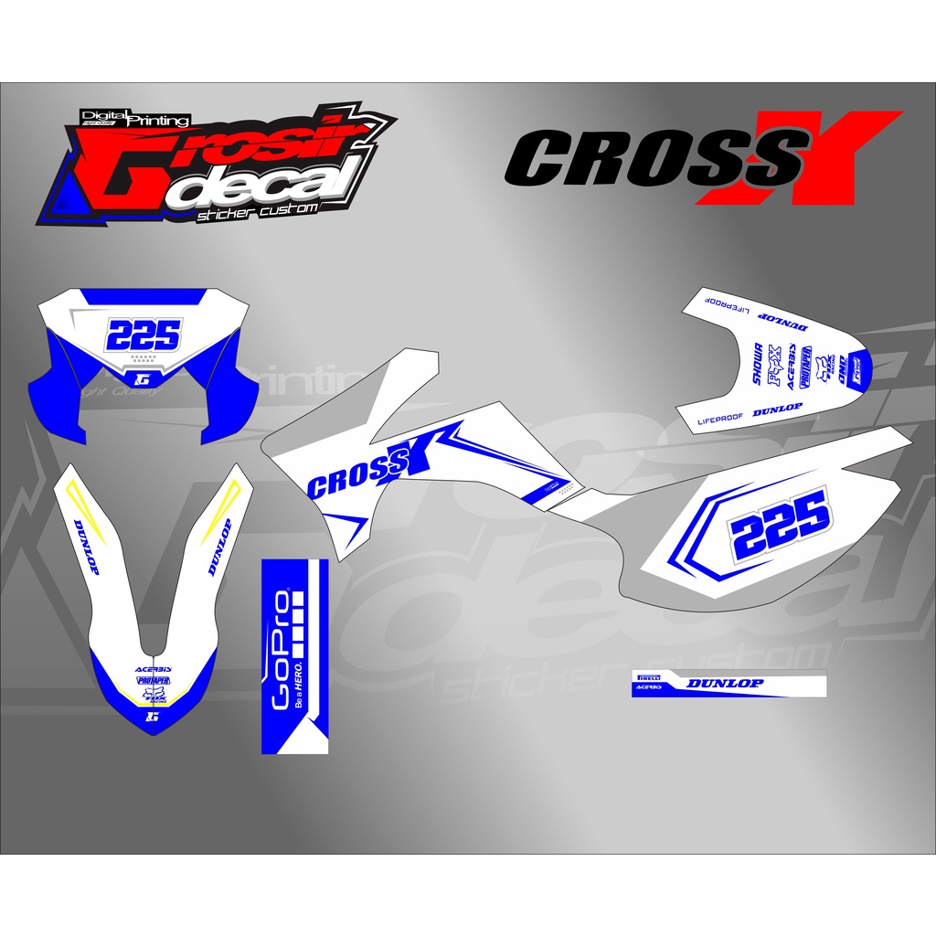 Decal sticker VIAR CROSS X 150 Putih Full Body Dekal sticker VIAR CROSS 200GT Fullbody
