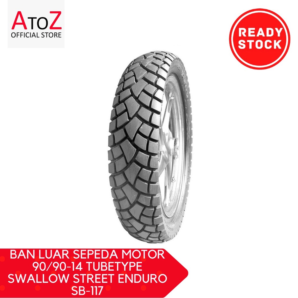 BAN LUAR SEPEDA MOTOR 90/90-14 TUBETYPE SWALLOW STREET ENDURO SB-117