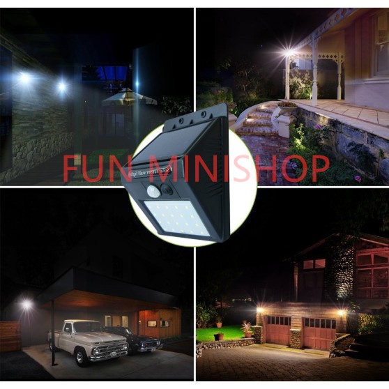 Lampu Dinding Solar Taman Tenaga Matahari Surya Outdoor SENSOR / non sensor FUN MINISHOP