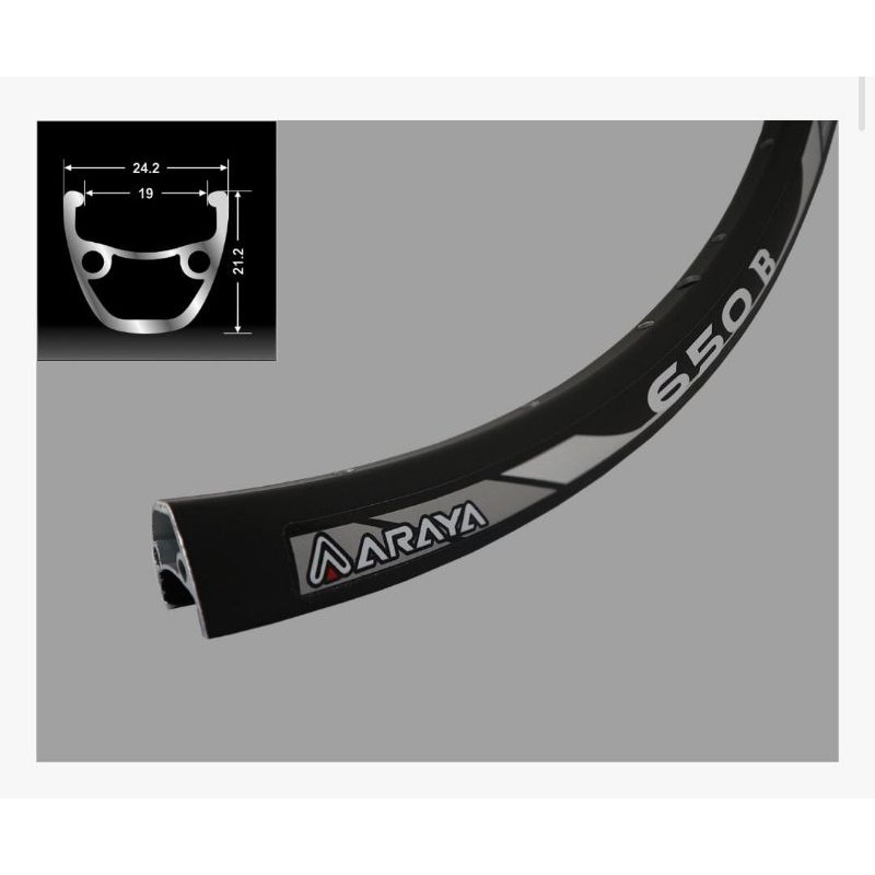 rims velg sepeda ukuran 27.5 araya alloy sepasang