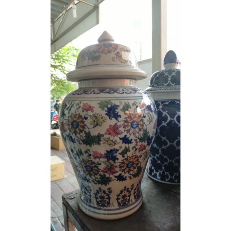 Guci Kansai Motif Terbaru / Guci Keramik /Pajangan Keramik