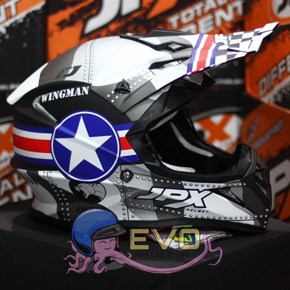 HELM JPX CROSS_FOX1 SERI X30 - BLACK DOFF + GOOGLE SNAIL (ONGKIR 2 KG) HELM JPX TERBARU