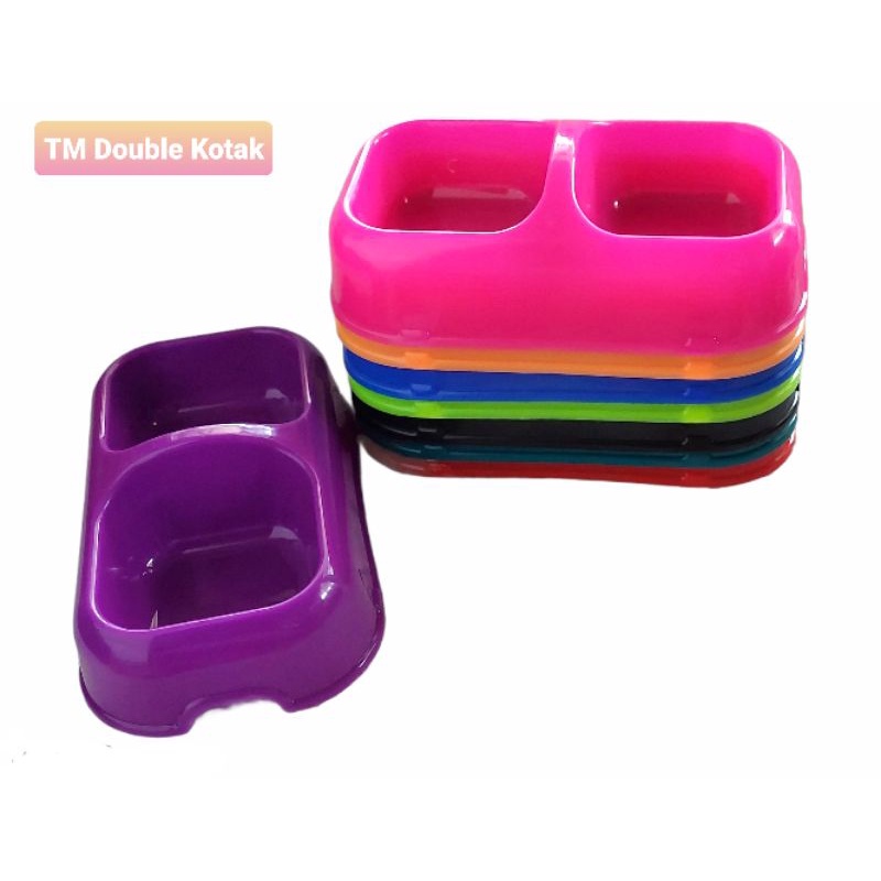 Tempat makan double kotak kucing