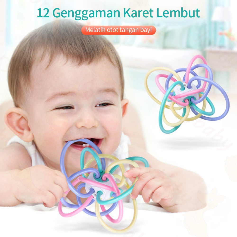 Ivorybaby Gigitan bayi mainan bayi bola manhattan teether bayi  BPA free