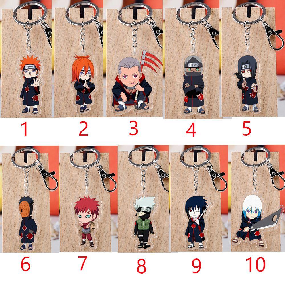 Gantungan Kunci Desain Anime Naruto Sasuke / itachi / Kakashi Sisi Ganda Bahan Akrilik Untuk Hadiah