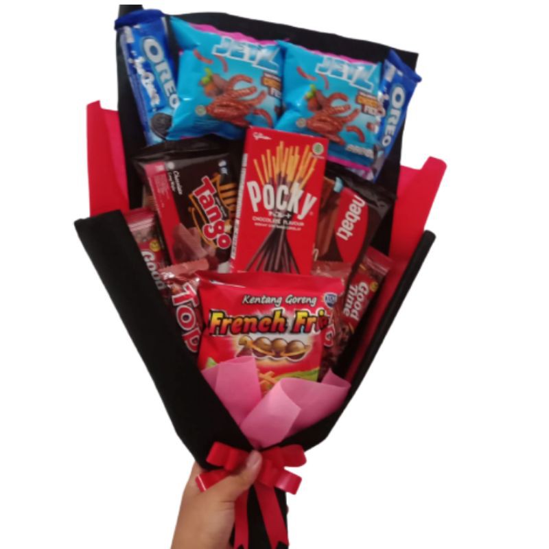 

BUKET BOUQUET SNACK KADO ULTAH ANNIV WISUDA