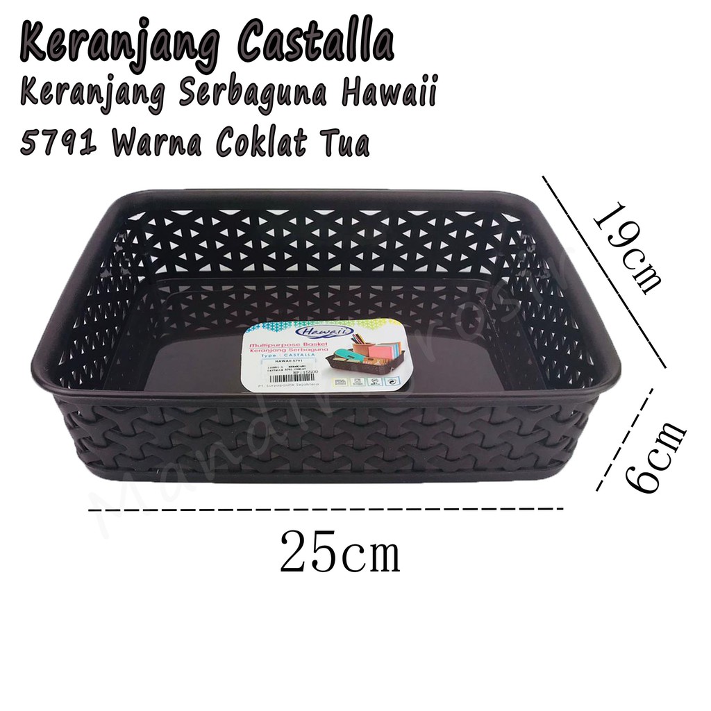 Keranjang * Castalla * Hawaii 5791 * Serbaguna * Coklat tua