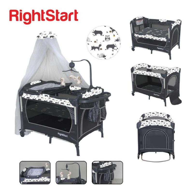 Tempat Tidur / Ranjang / Box Bayi PY 888 Right Start 2 in 1 Playard ( Baby Box ) Side Bed Bisa Buka Samping